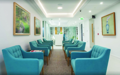 Cataract Surgery recovery corridor with chairs