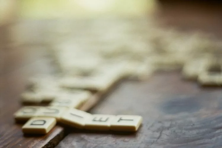 Blurred image of a scrabble game